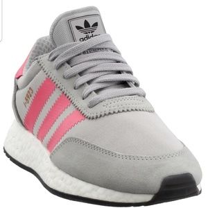 💸 SOLD 💸 Adidas I-5923 Grey w/pink stripes 8